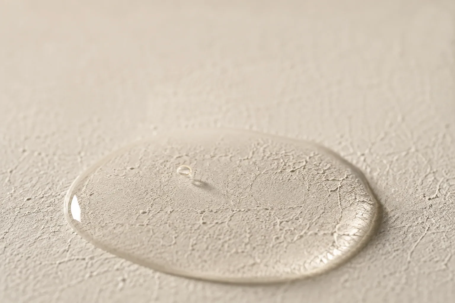 A close editorial study of a clear skincare texture