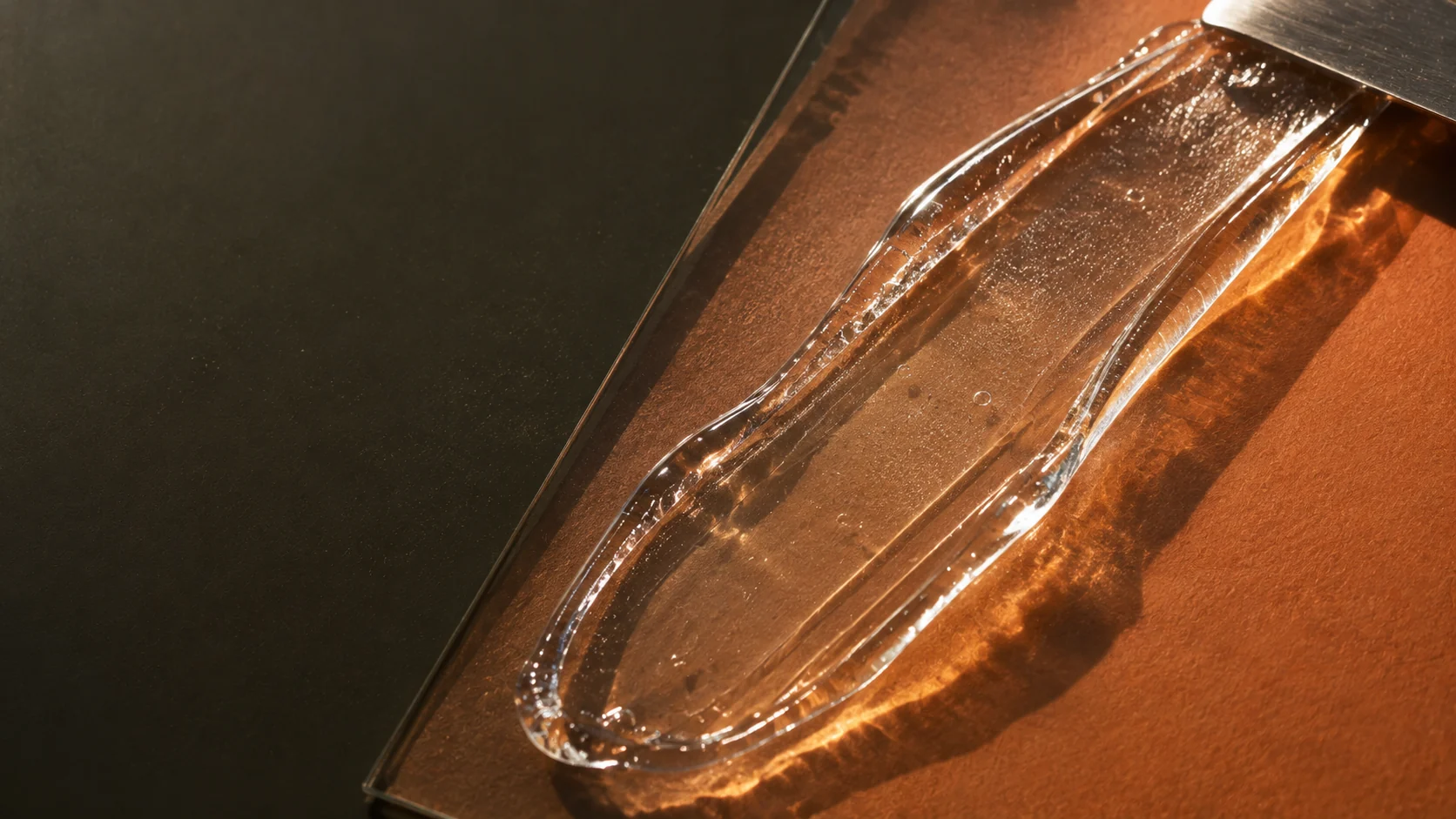 A close study of light passing through gel on glass