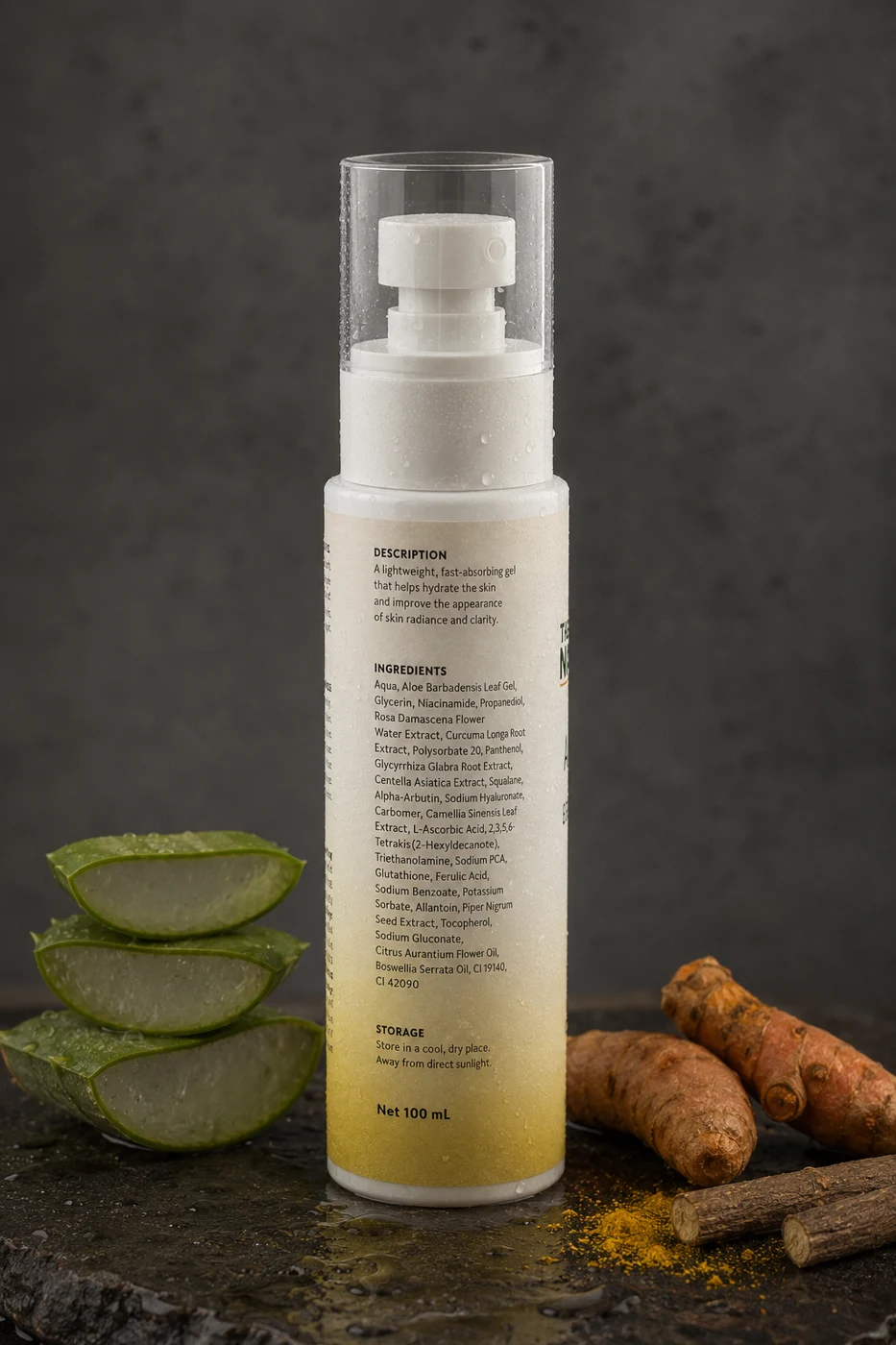 Brightening Gel: the complete label