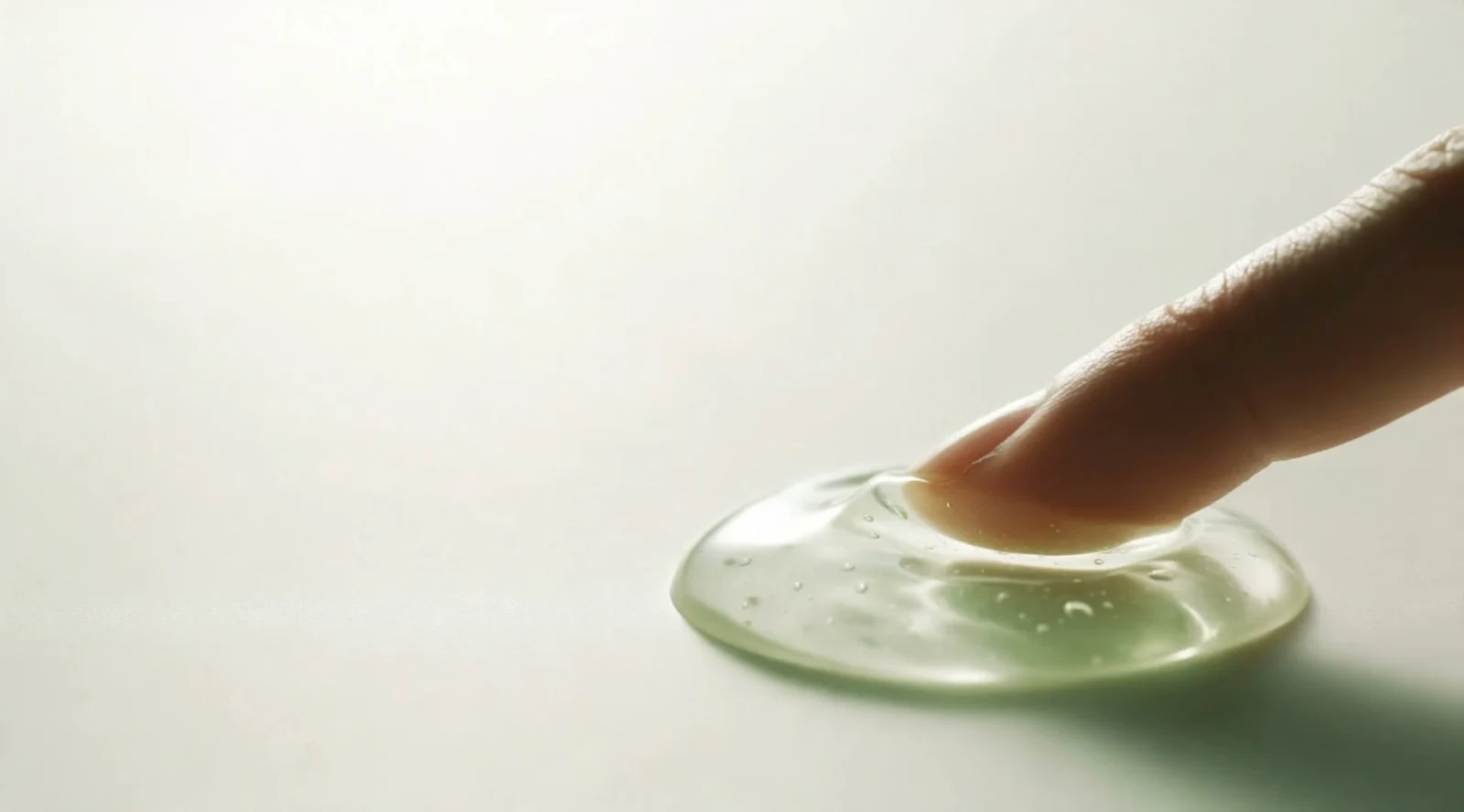 The tactile surface of a clear gel