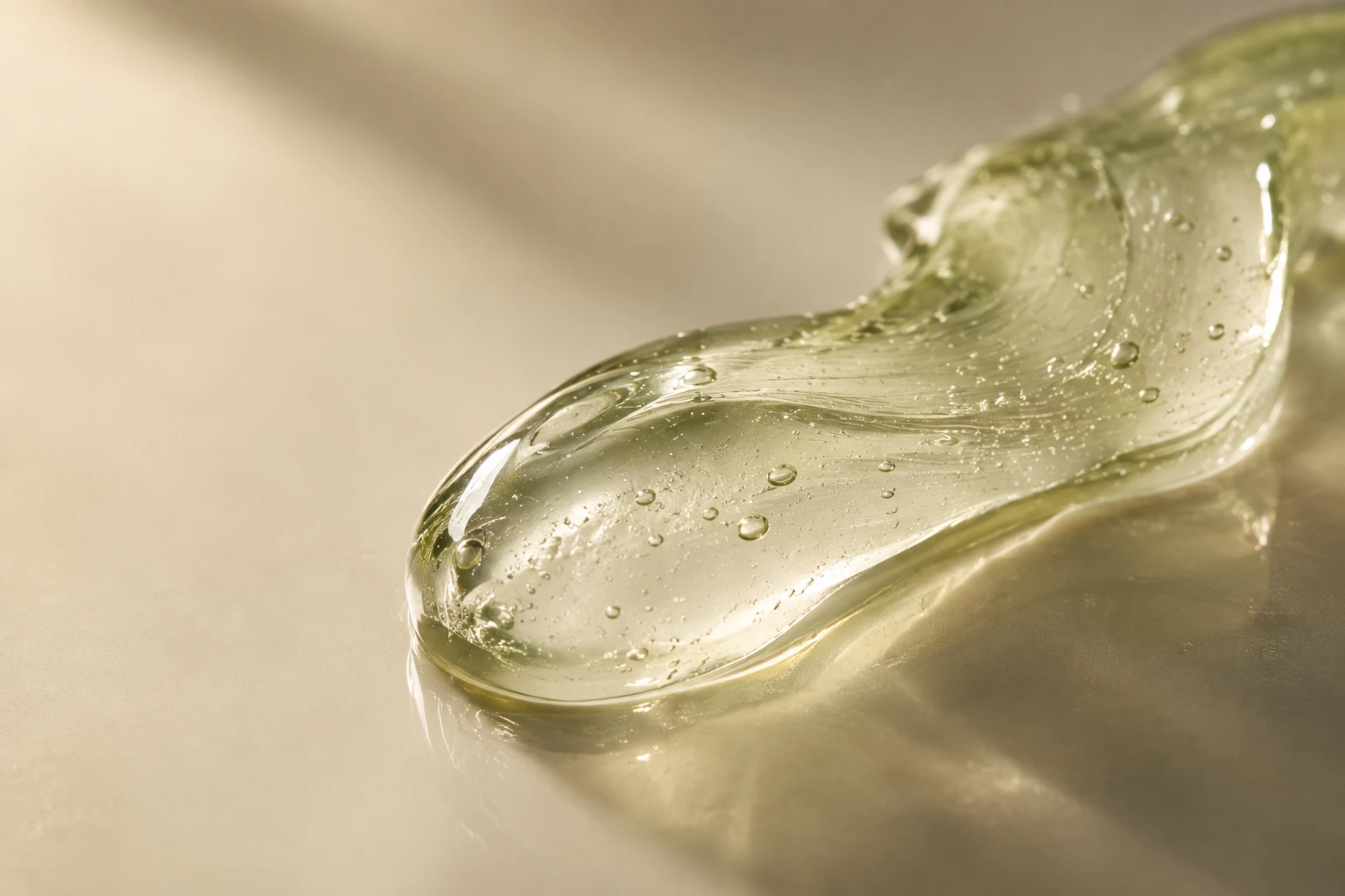 A photographic study of clear aloe gel